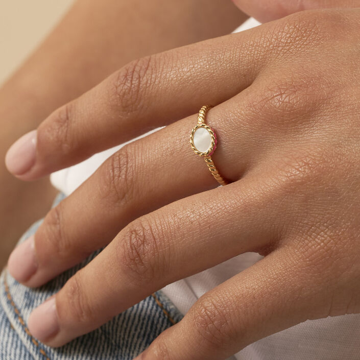 Anillo fino ATMA - Madre perla / Rosa - Anillos  | Agatha