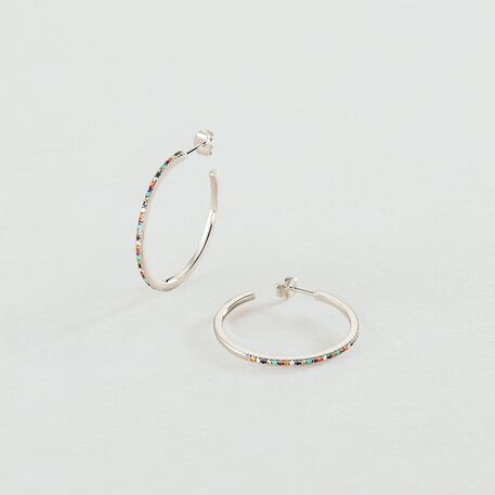 Criollas RAINBOWS - Multicolor / Plata - Pendientes  | Agatha