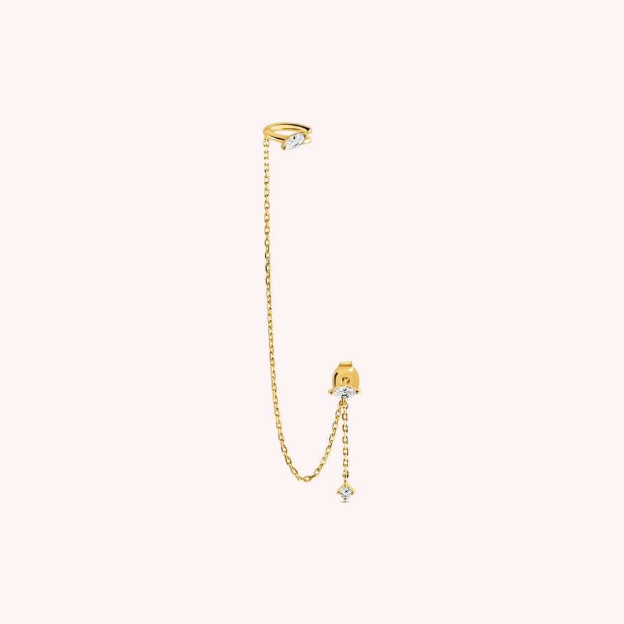 Ear cuff AMAS - Cristal / Oro - Piercings  | Agatha