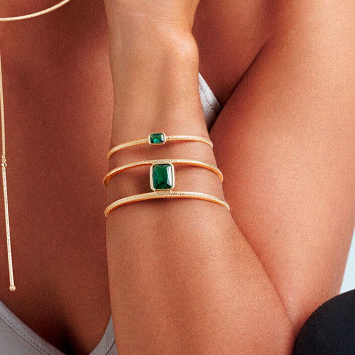 Pulsera esclava CLEOPATR - Verde / Dorado - Pulseras  | Agatha