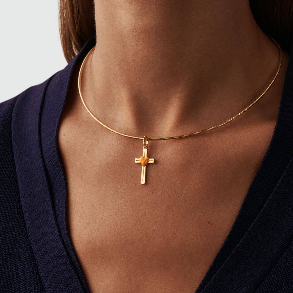 Colgante CRUZCOR - Naranja / Oro - Colgante  | Agatha