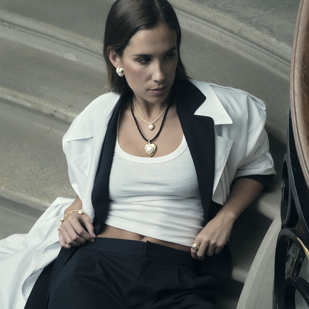 Anillo ancho N-13 - Perla / Oro - Anillos de fantas&iacute;a  | Agatha