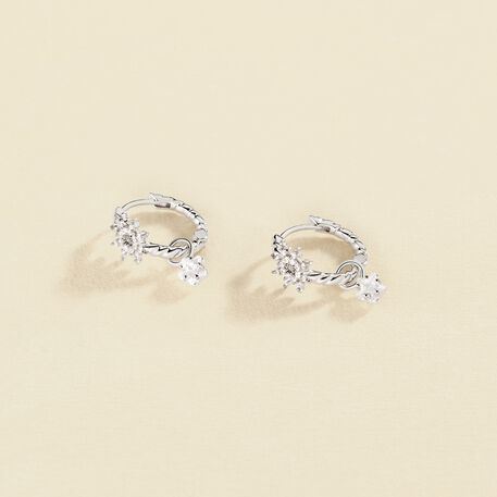 Criollas SPACE AGE - Cristal / Plateado - Pendientes  | Agatha