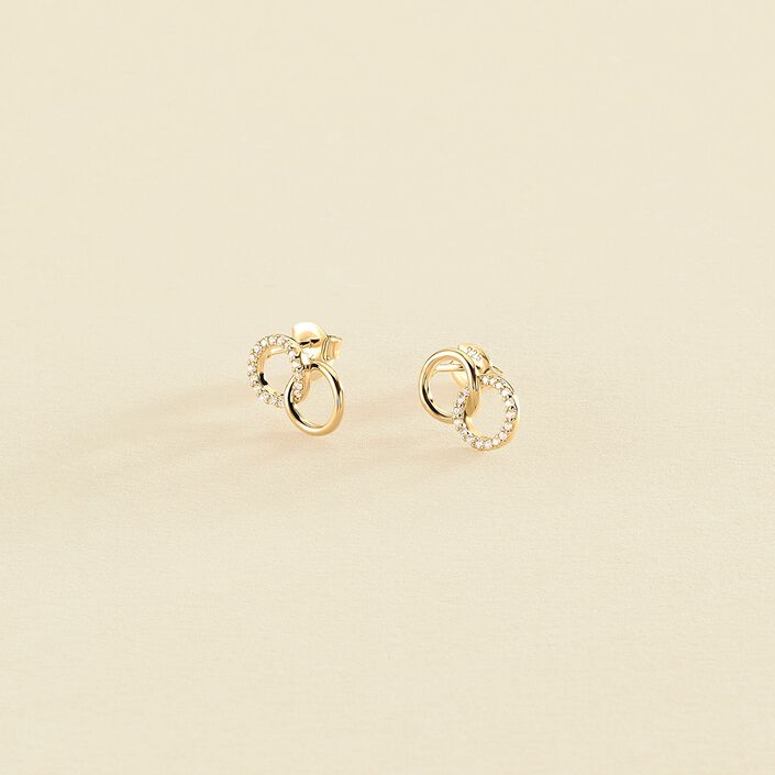Pendientes cortos RONDOU - Cristal / Dorado - Pendientes  | Agatha