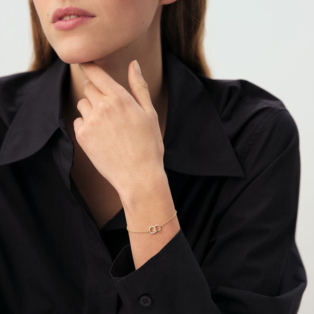 Pulsera de cadena RONDOU - Cristal / Dorado - Pulsera de cadena  | Agatha