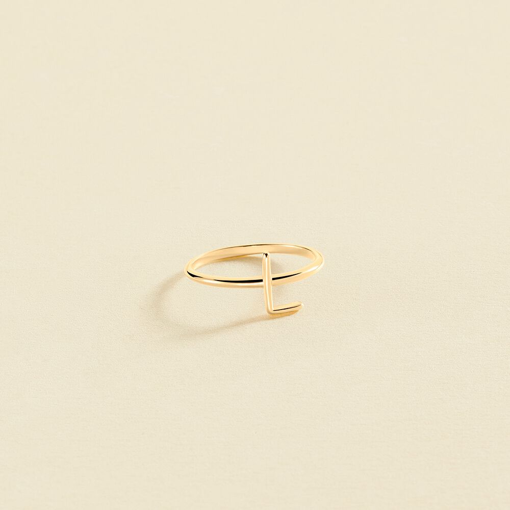Anillo fino LETTRE L - Dorado - Anillos  | Agatha