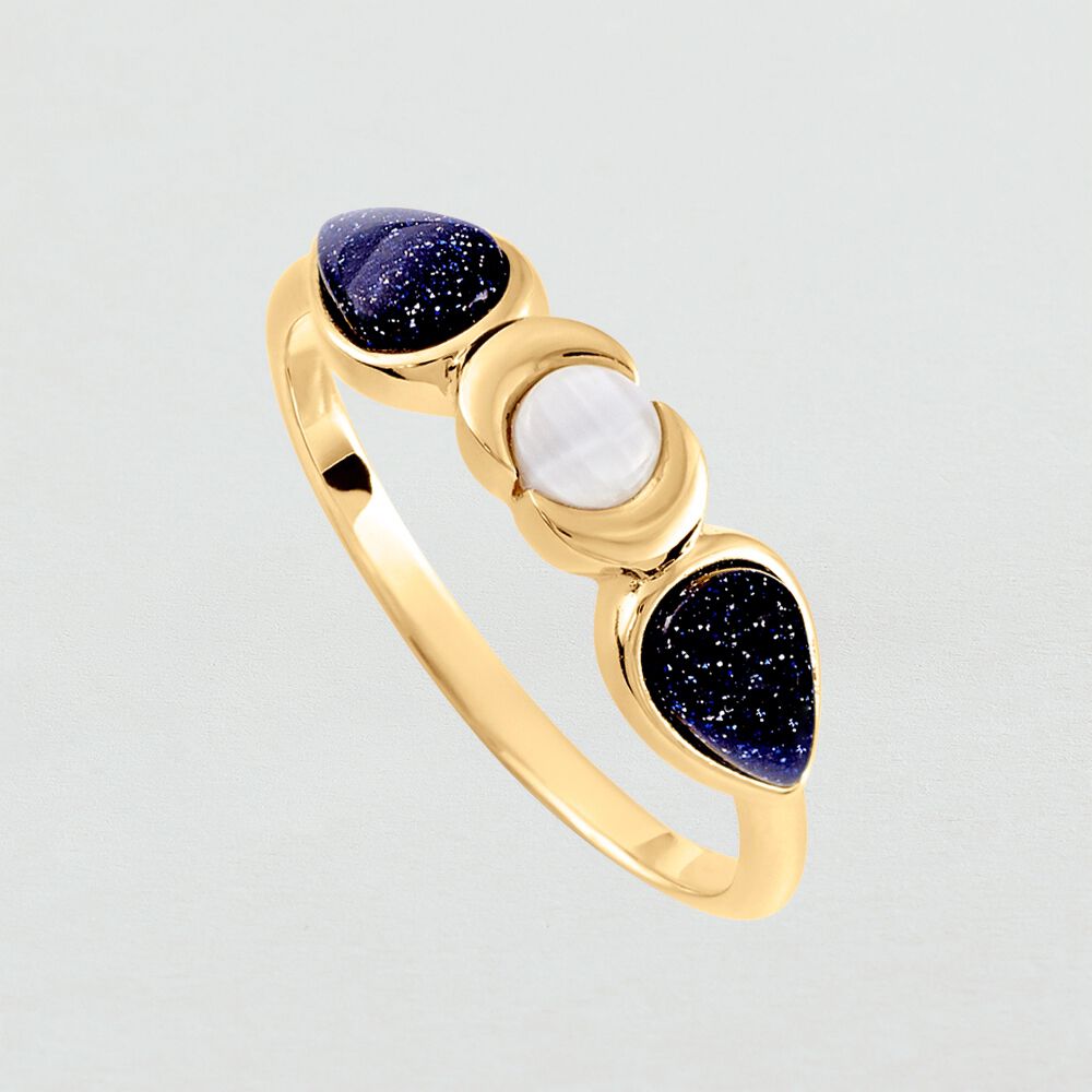 Anillo fino CREPUSCULE - Azul / Oro - Anillos  | Agatha