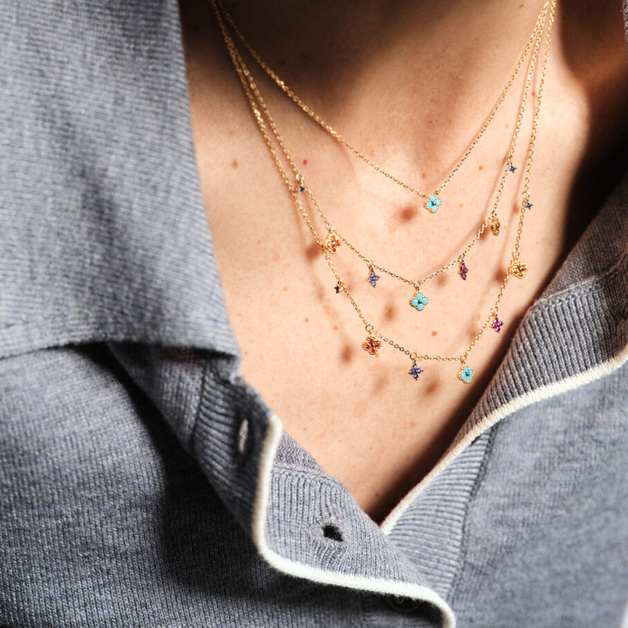 Collar corto BELOVED - Turquesa / Oro - Collares  | Agatha