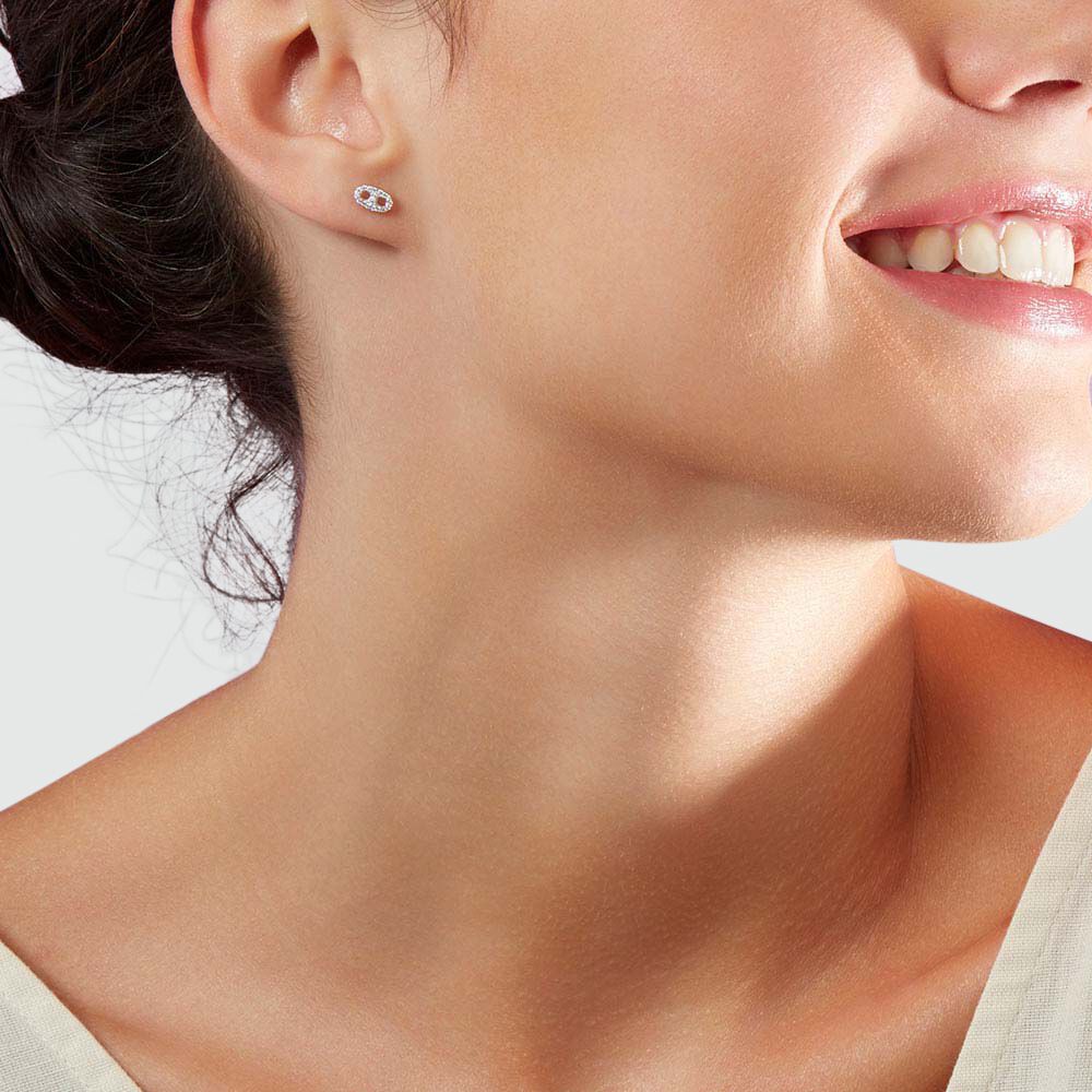 Pendientes cortos ETREINTE - Cristal / Plateado -   | Agatha