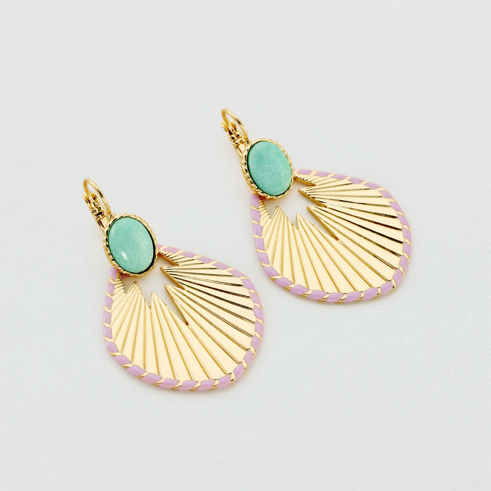 Pendientes largos ARLEQUIN - Amazonita - Pendientes largos  | Agatha