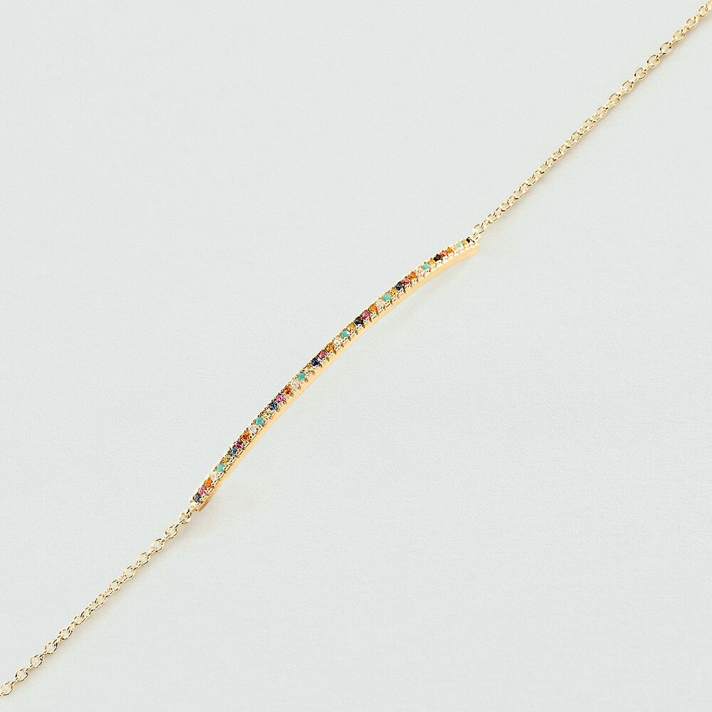 Pulsera de cadena RAINBOW - Multicolor / Oro - Pulsera de cadena  | Agatha