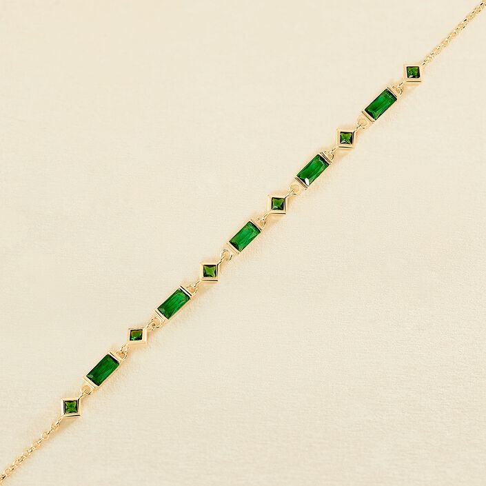 Pulsera de cadena JANET - Verde / Dorado - Pulseras  | Agatha