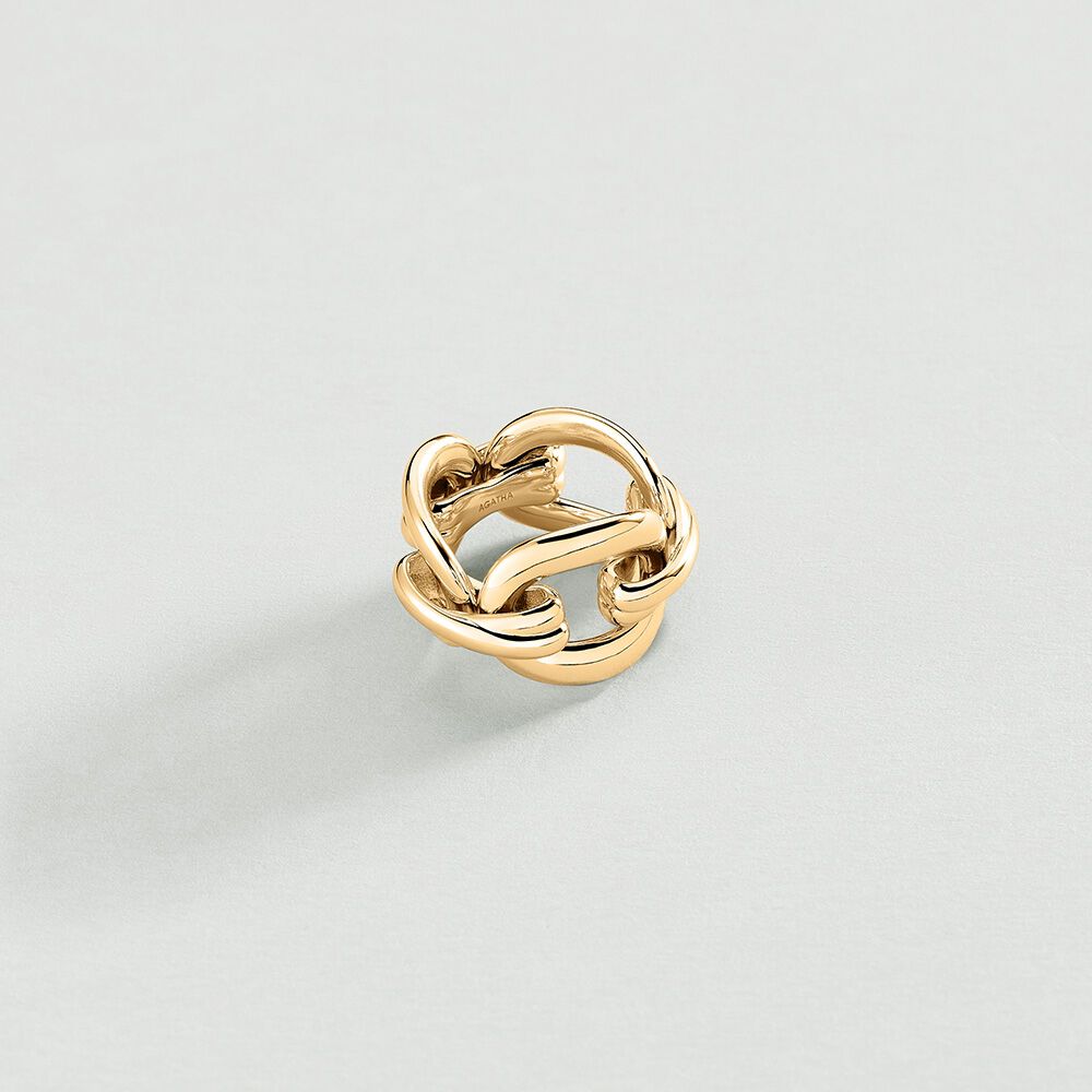 Anillo ancho XOXO - Dorado - Anillos de fantasía  | Agatha
