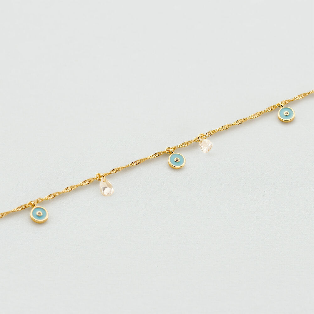 Tobillera CYCLADES - Turquesa / Oro - Tobillera  | Agatha
