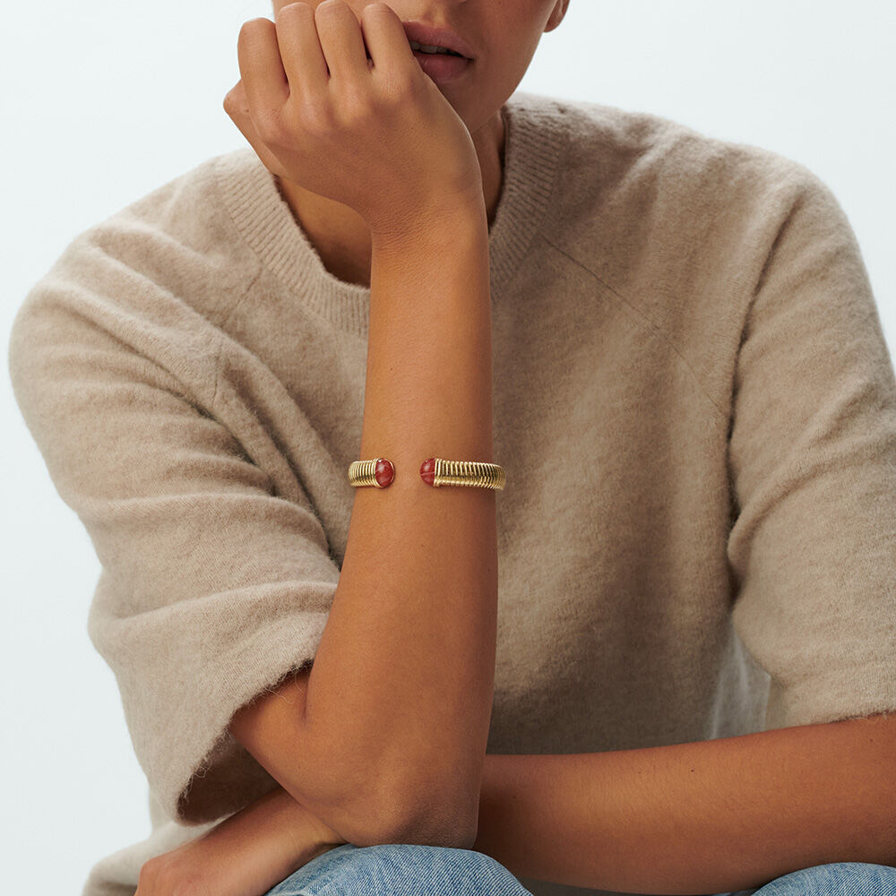 Pulsera rígida BE - Rojo / Oro - Pulsera rígida  | Agatha