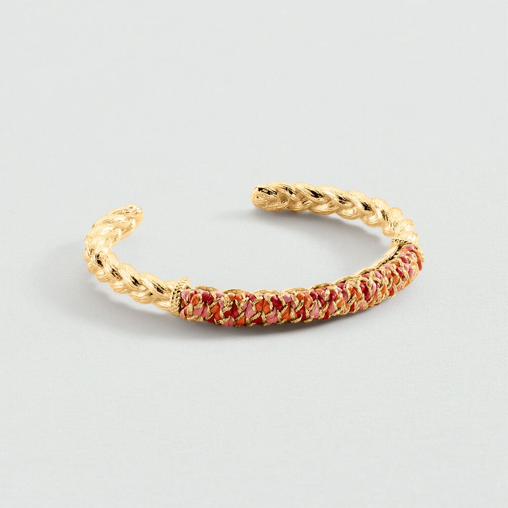Pulsera rígida RAFIA - Rosa / Oro - Pulsera rígida  | Agatha