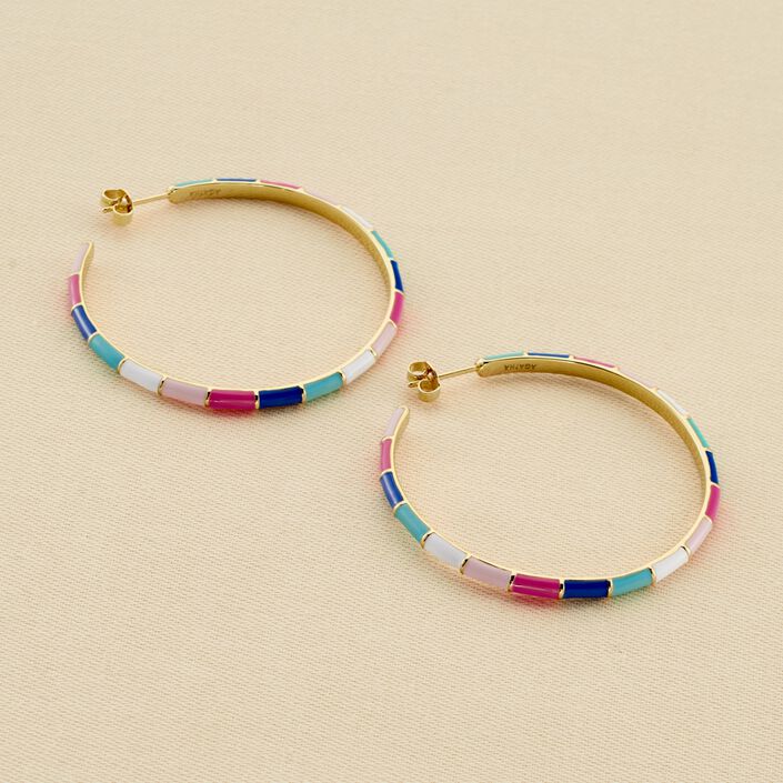 Criollas BONHEUR - Rosa/blanco/azul - Pendientes  | Agatha