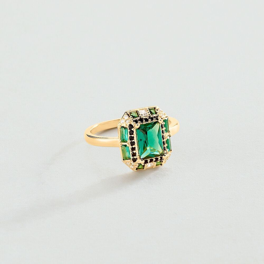 Anillo fino MARLENNE - Verde / Dorado - Anillos de fantasía  | Agatha