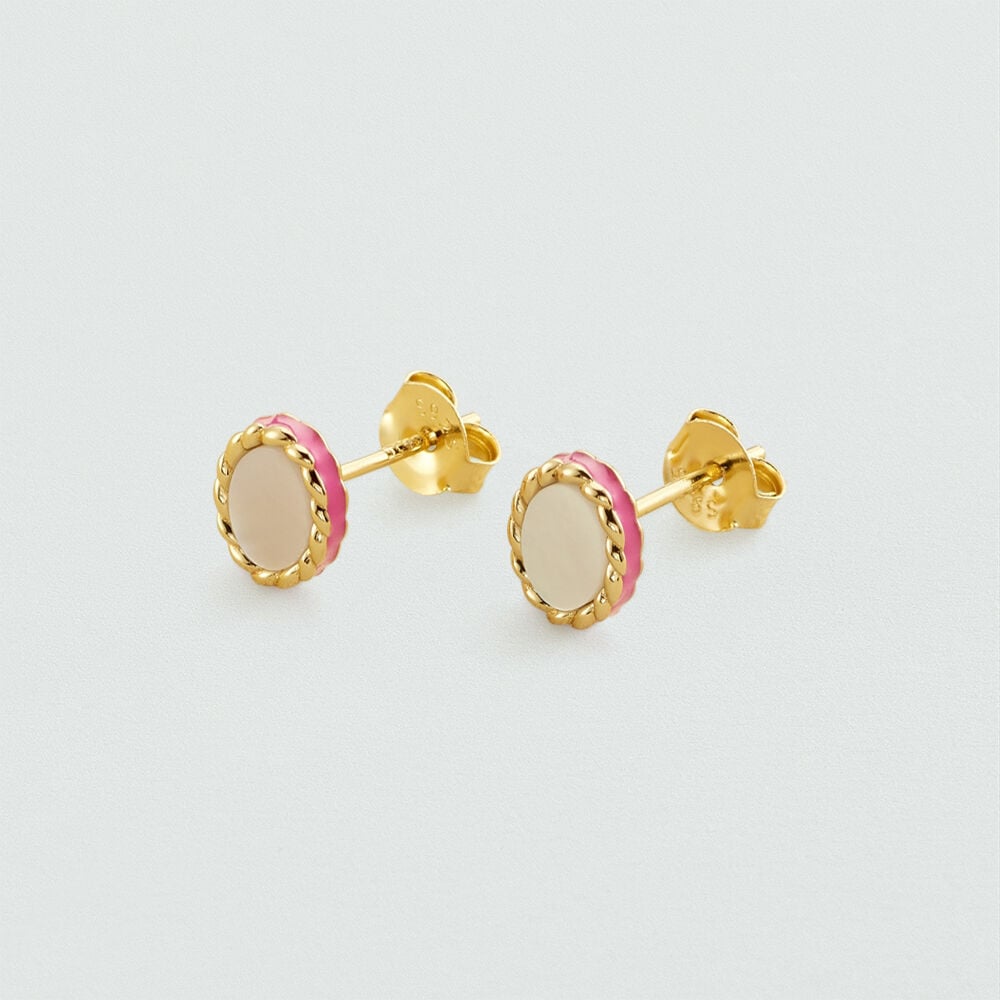 Pendientes cortos ATMA - Madre perla / Rosa - Pendientes cortos  | Agatha