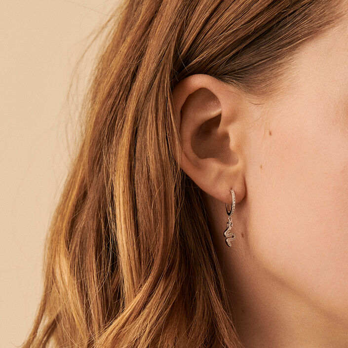 Piercing criolla SNAKY - Cristal / Plateado - Piercings  | Agatha