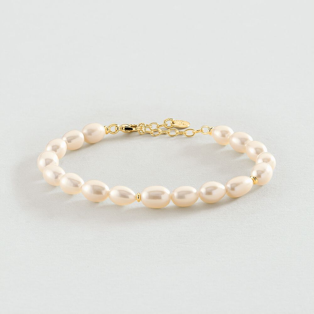 Pulsera de cadena MARGAUX - Perla / Oro - Pulsera de cadena  | Agatha