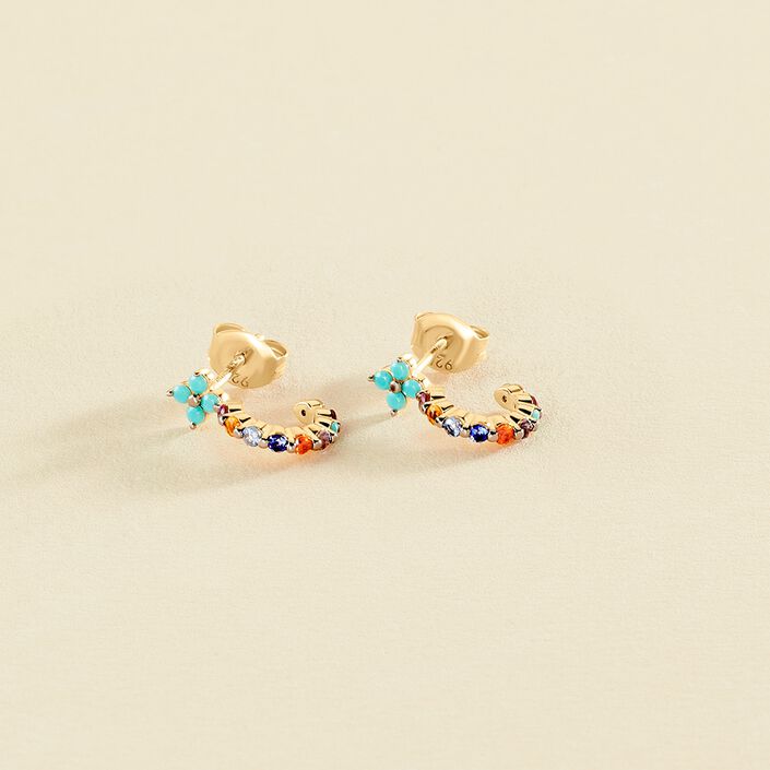 Criollas BELOVED - Multicolor / Oro - Pendientes  | Agatha