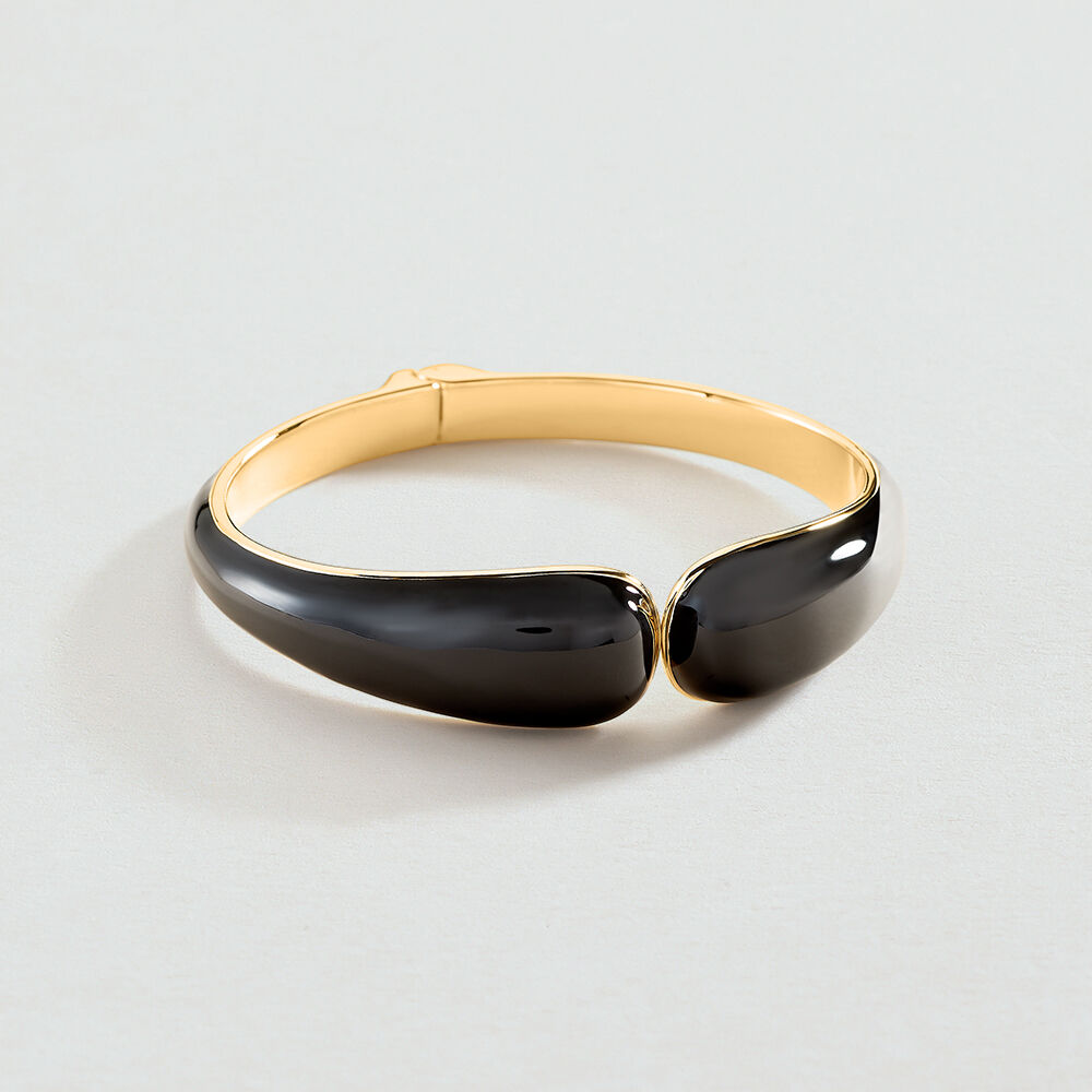 Pulsera esclava N-13 - Negro / Oro - Sin piedra  | Agatha