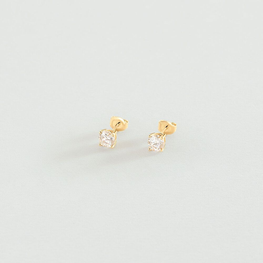 Pendientes cortos SOL - Cristal / Dorado - Pendientes cortos  | Agatha