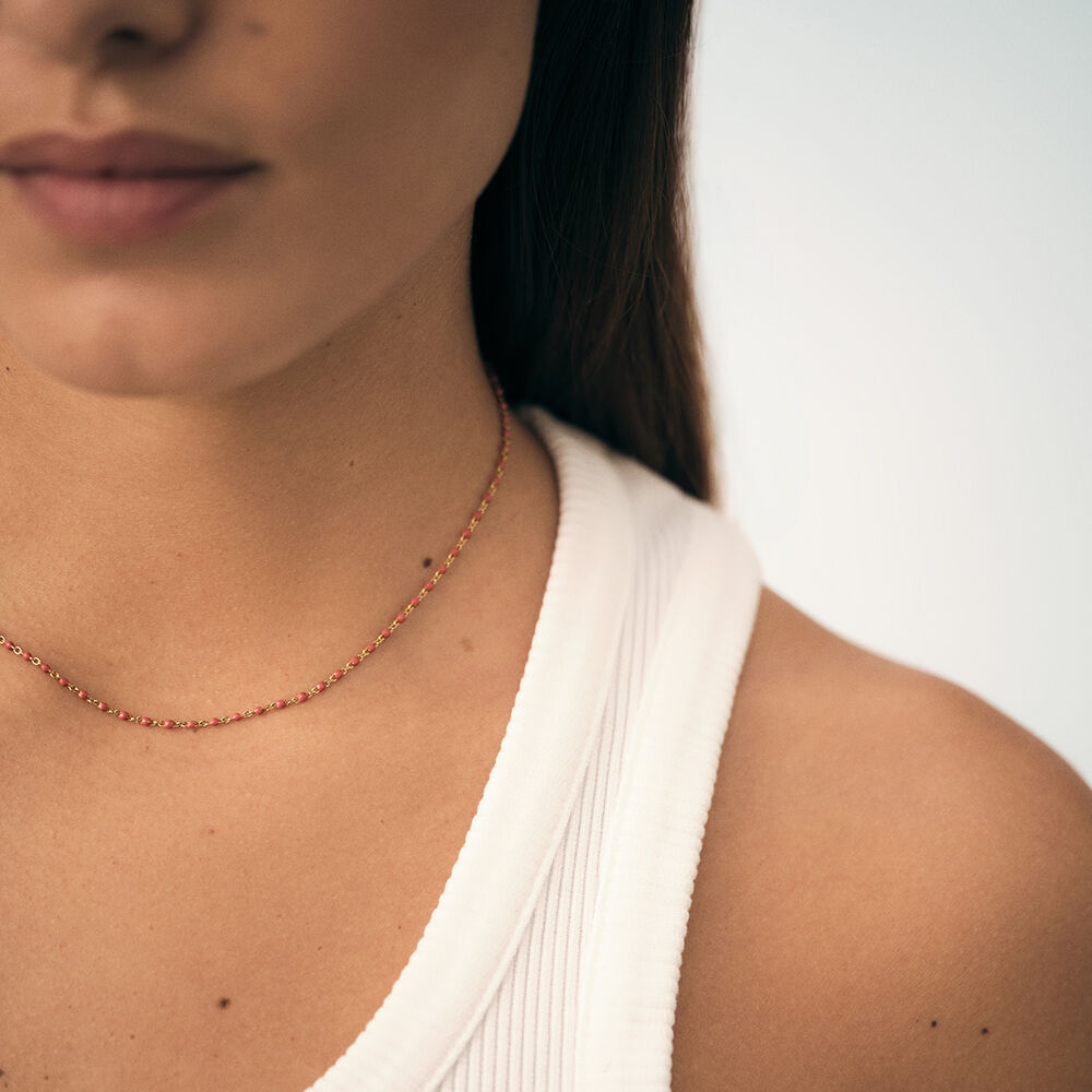 Collar corto SMARTY - Coral / Oro - Collar corto  | Agatha