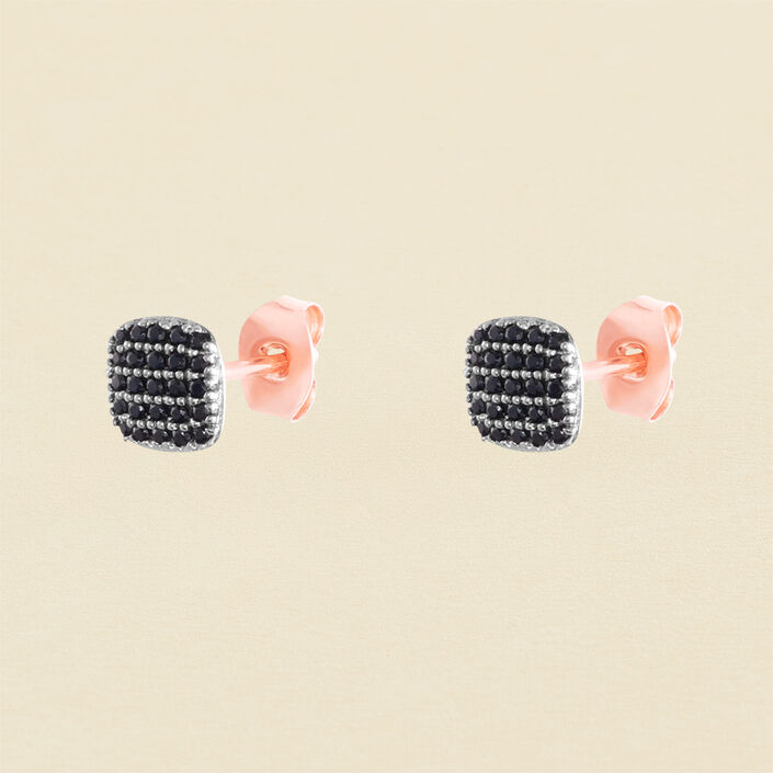 Pendientes cortos GLORIA - Negro / Rosa - Pendientes  | Agatha