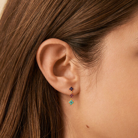 Pendientes largos BELOVED - Multicolor / Oro - Pendientes  | Agatha