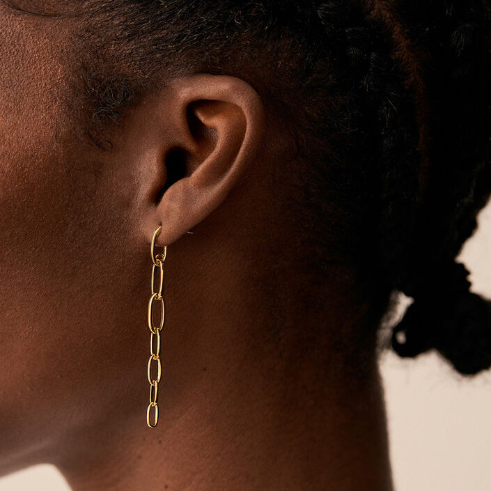 Pendientes largos CHAIN - Dorado - Pendientes  | Agatha