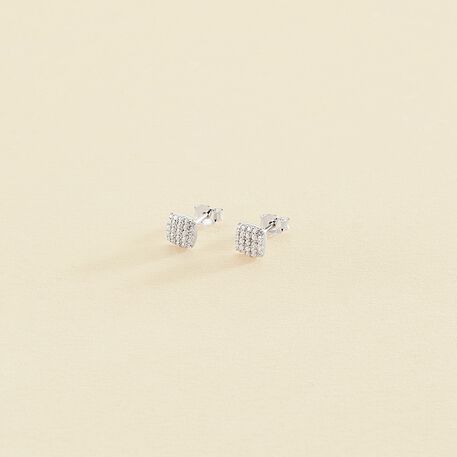 Pendientes cortos GLORIA - Cristal / Plateado - Pendientes  | Agatha