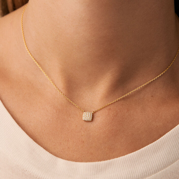 Collar corto GLORIA - Cristal / Dorado - Collares  | Agatha