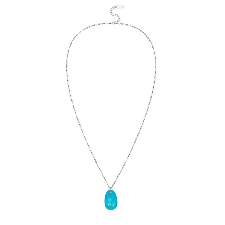 Collar midi NATURAL - Turquesa / Plata - Collares  | Agatha