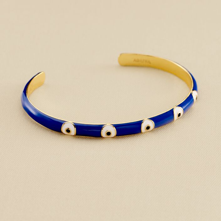 Pulsera rígida CYCLADES - Azul / Oro - Pulseras  | Agatha