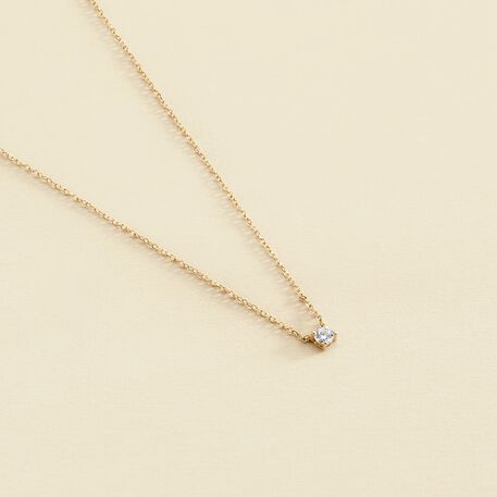 Collar corto SOLITARI - Cristal / Dorado - Collares  | Agatha