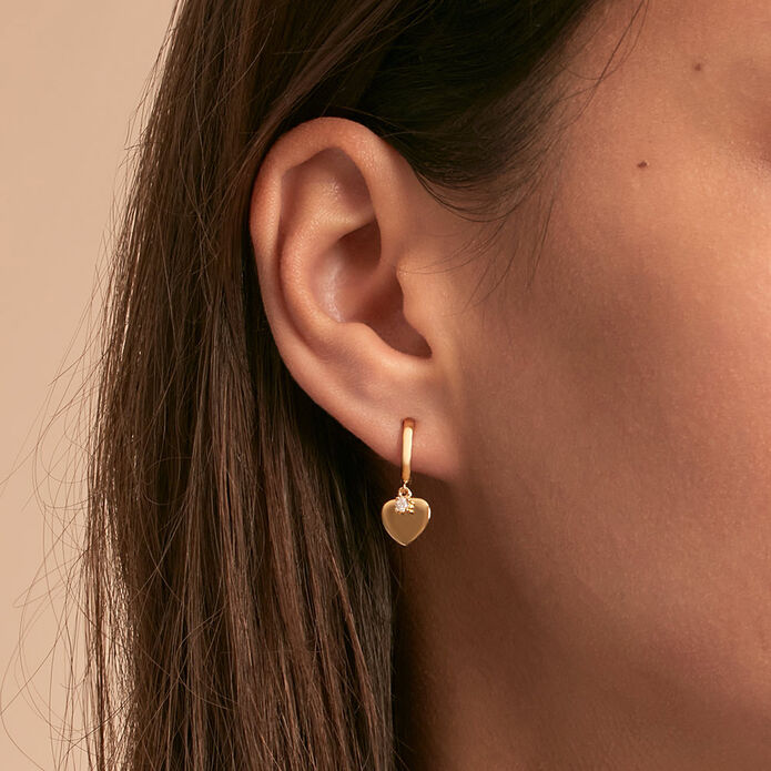 Criollas CORAZON - Cristal / Dorado - Pendientes  | Agatha
