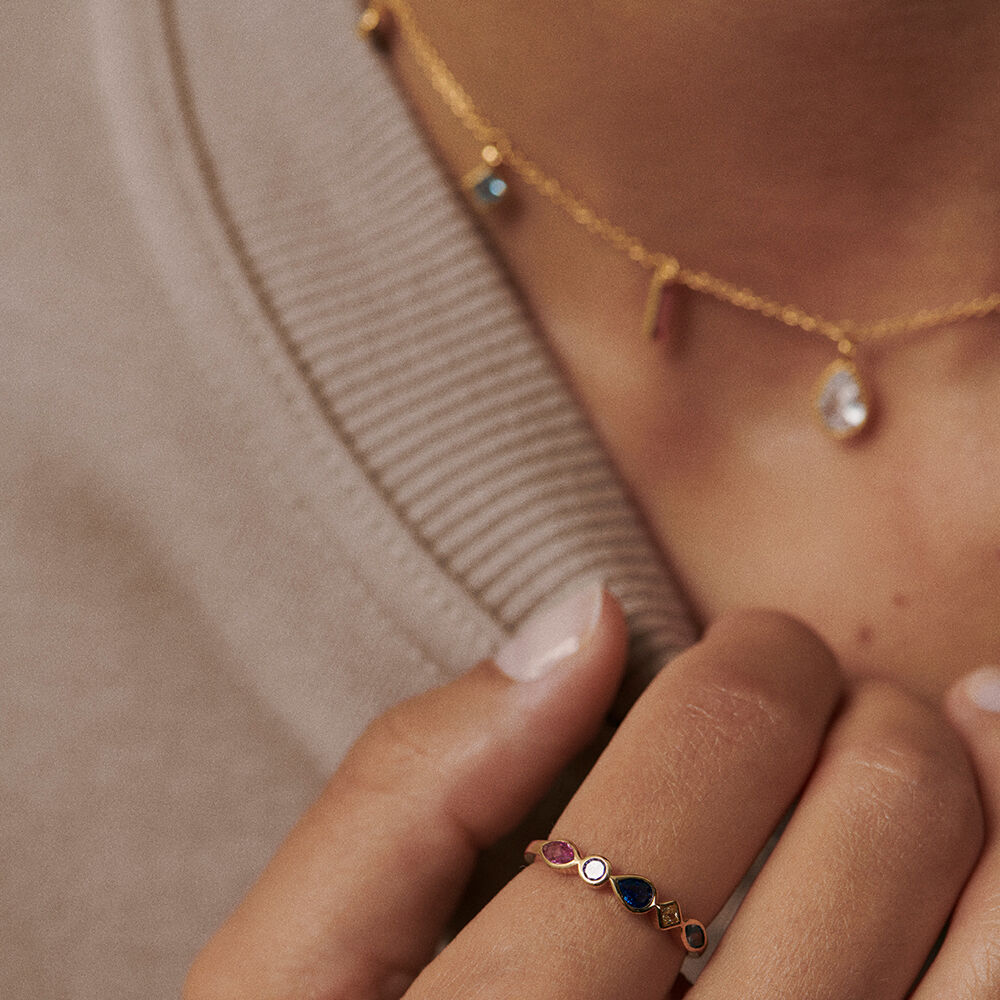Collar corto RAINBOW - Multicolor / Oro - Collar corto  | Agatha