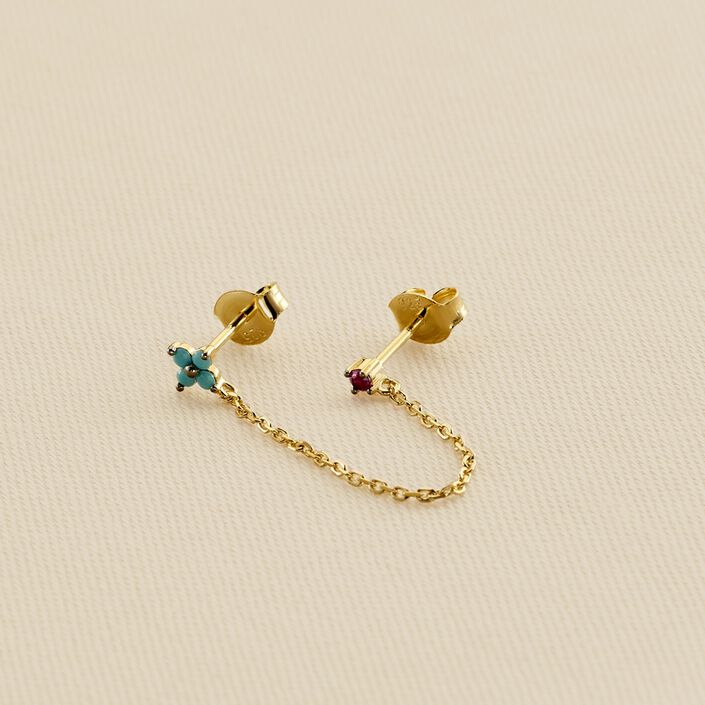 Piercing mini MIX& MATCH - Turquesa / Oro - Piercings  | Agatha