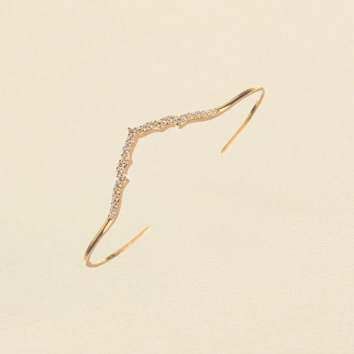 Pulsera rígida ARABESK - Cristal / Oro - Pulseras  | Agatha