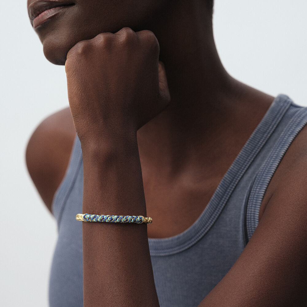 Pulsera r&iacute;gida RAFIA - Azul / Oro - Pulsera r&iacute;gida  | Agatha
