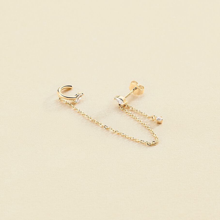 Ear cuff AMAS - Cristal / Oro - Piercings  | Agatha