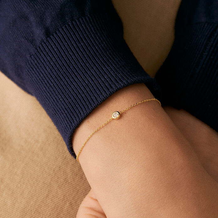 Pulsera de cadena BRILLANT - Cristal / Dorado - Pulseras  | Agatha