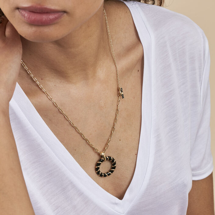 Collar midi SESHA - Negro / Oro - Collares  | Agatha