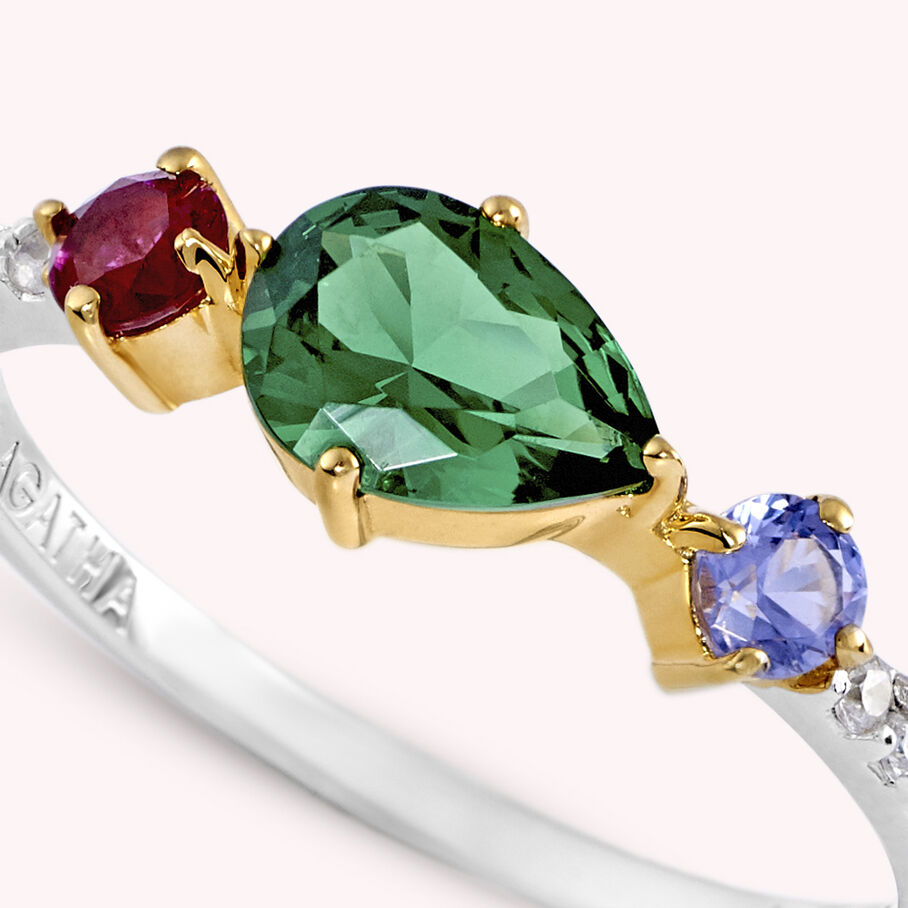 Anillo fino ASTRE - Multicolor / Oro - Anillos  | Agatha