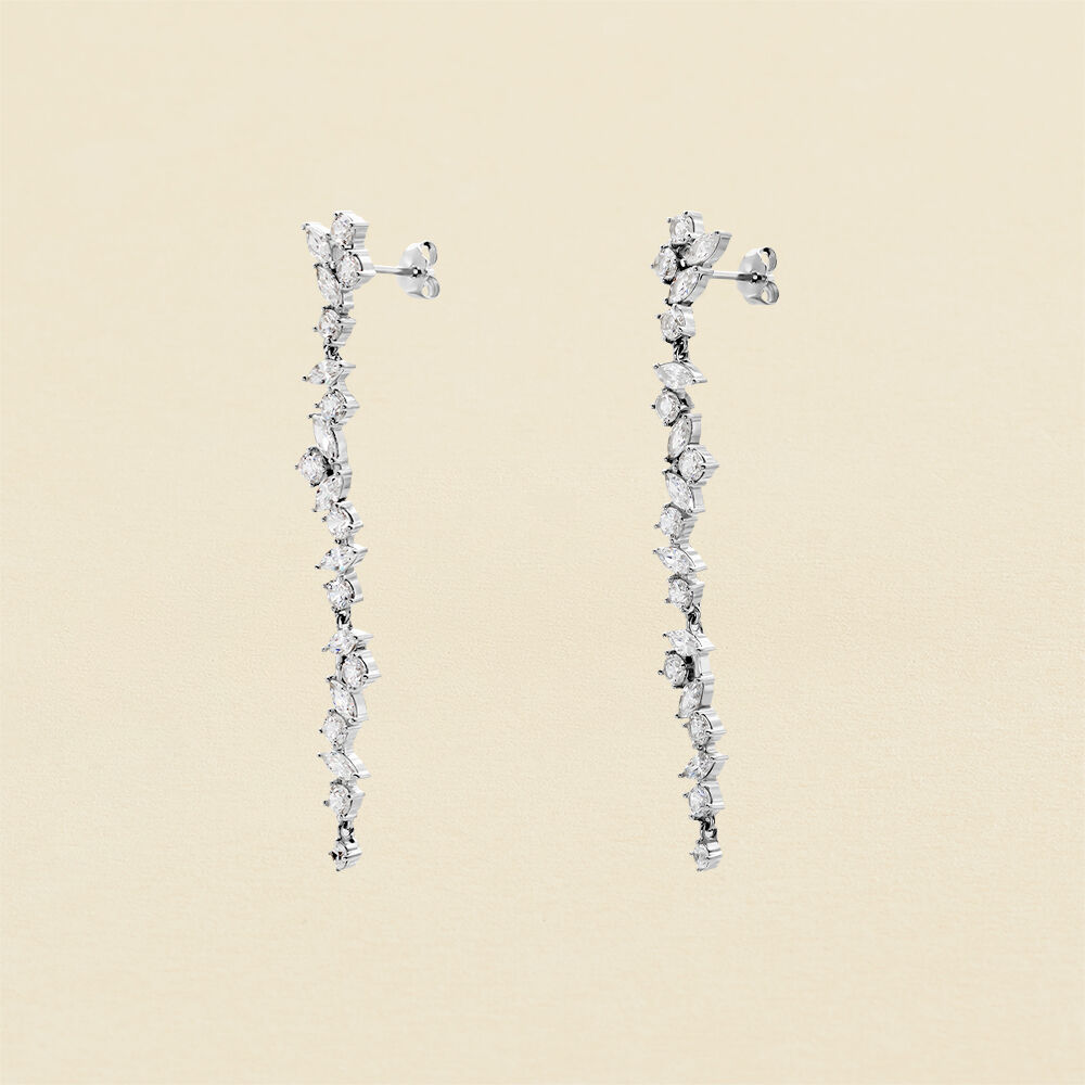 Pendientes largos PLEIADES - Cristal / Plateado - Pendientes de fantas&iacute;a  | Agatha