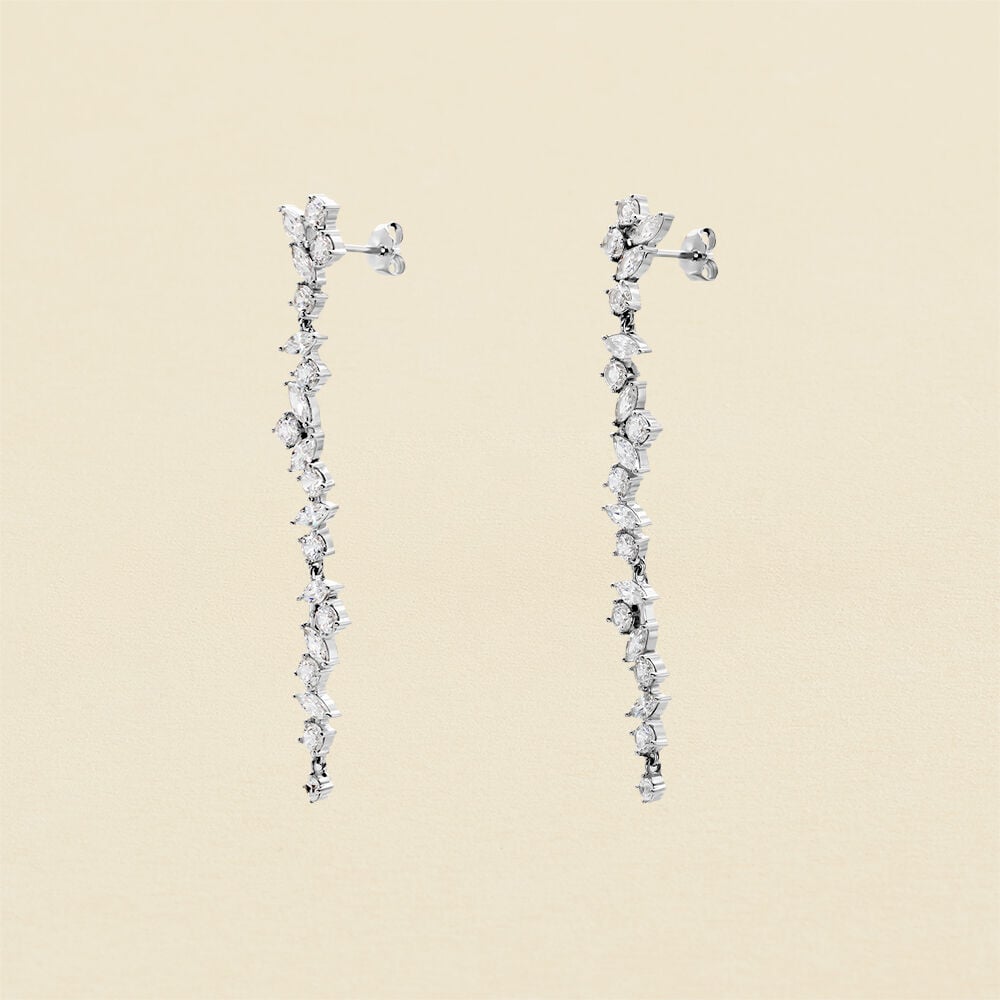 Pendientes largos PLEIADES - Cristal / Plateado - Pendientes de fantas&iacute;a  | Agatha