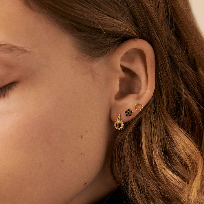 Piercing mini FLOR6 - Negro / Oro - Piercings  | Agatha