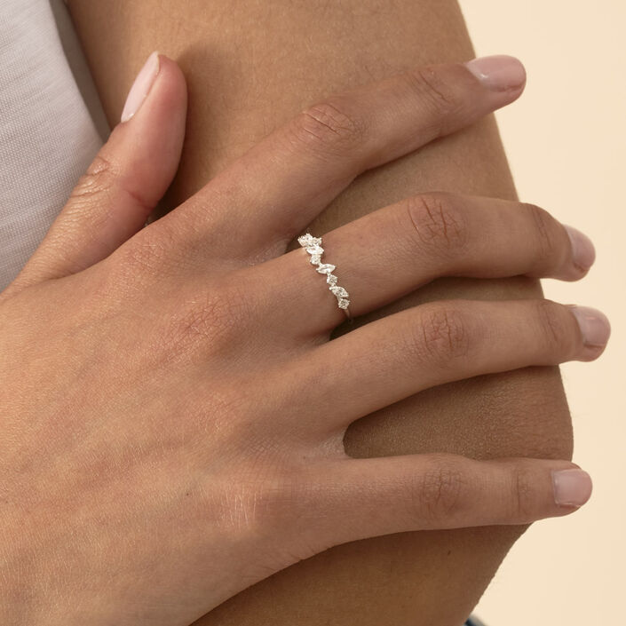 Anillo fino PLEIADES - Cristal / Plateado - Anillos  | Agatha